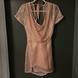 Pink sequin mini dress